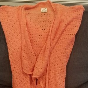 Drape front open knit cardigan